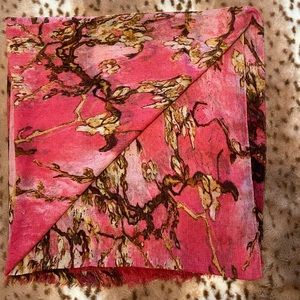 Large pink/brown shawl scarf.